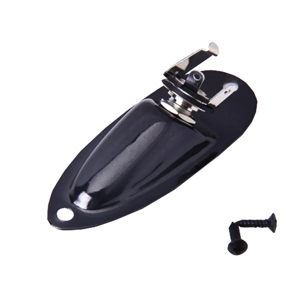 Black Stratocasters Boat Style Plate Input Output Jack For Electric Guitar Accessories