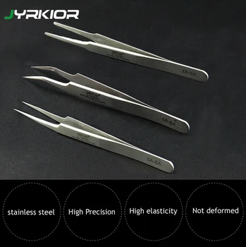 

Jyrkior VETUS Tweezers Fine High-precision Antimagnetic Stainless Steel Tip Tweezers Phone Repair Tweezer