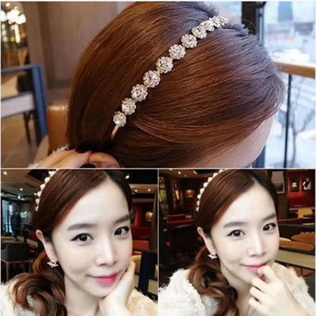 

Women's/Girls' Glitter Sparkle Rhinestone Jeweled Head Band Wedding Bridal Hairband Crown Headwear Hair bands Accessories