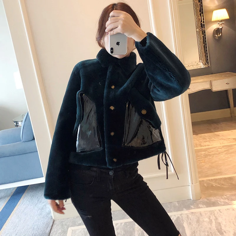 

Real Fur Coat Women Sheep Shearling Winter Coat Women Korean Natural Wool Jacket for Womens Clothing Abrigo Mujer T-G18161 YY790