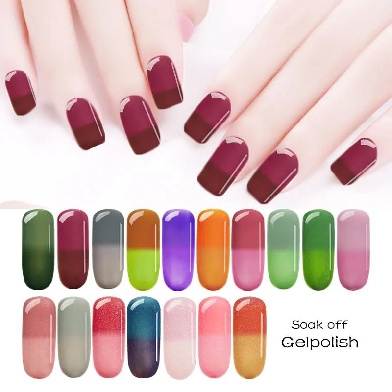 

Lghzlink 8ml Soak Off Temperature Change Color Gel Nail Lacquers Long Lasting Thermo UV Gel Hybrid Nail Gel Varnish Nail Art Set