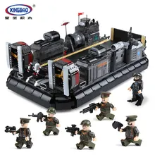 XingBao 06019 Genuine 3006Pcs Military Series The Amphibious Transport Ship Set Building Blocks Bricks Toys Model for boys Gifts for 71042 in stock lepin 16042 2344pcs pirate ship series the slient mary set model building kits set blocks bricks toys gift