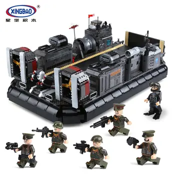 

XingBao 06019 Genuine 3006Pcs Military Series The Amphibious Transport Ship Set Building Blocks Bricks Toys Model for boys Gifts