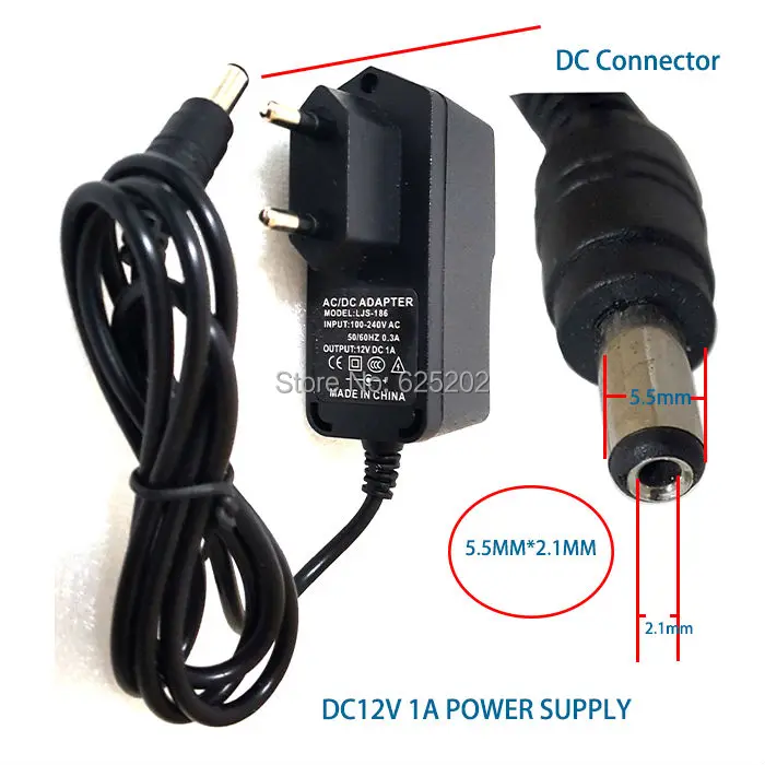 

1PC Security AC100V-240V DC12V 1A EU Plug Transformer Power Adapter Cheap Price