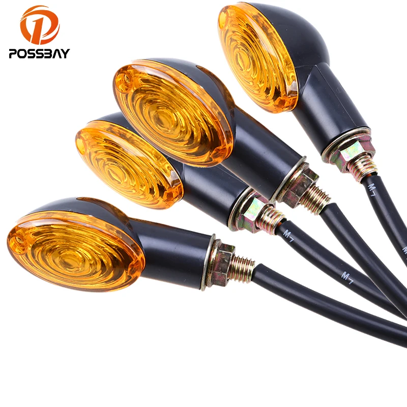

4Pcs/Lot 12V Universal LED Motorcycle Turn Signal Indicators Blinker Light Amber For Suzuki Harley Honda Scooter Accessories