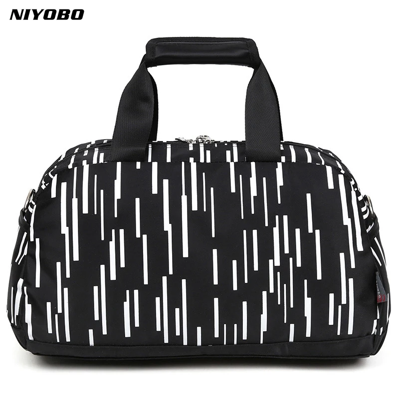 

NIYOBO Large Capacity Nylon Waterproof Travel Bag Totes Striped Unisex ladies Luggage Duffel Handbag Weekend Bags Bolsa Viagem
