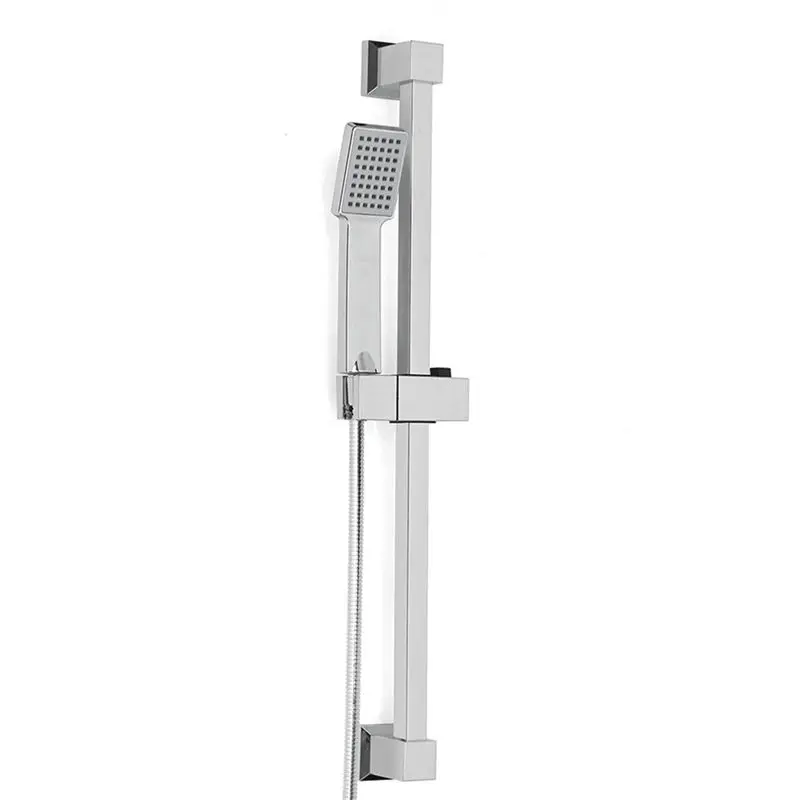 D Xueqin Chrome Bathroom Shower Riser Rail Bracket Adjustable Shower Head Holder Bar Kit Set 5 Mode Function Wall Mounted - Color: D