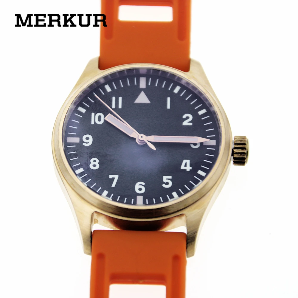 

Small 39MM Pilot Type A Watch 200m Diver Watch Japan NH35 Automatic Mens watch Super LumiNova B-UHR Pure Bronze