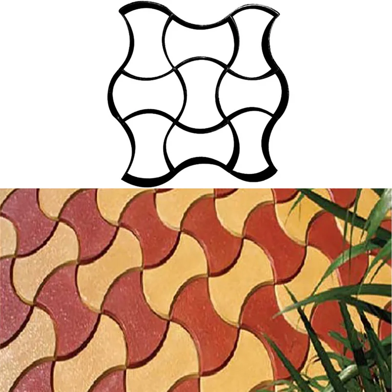 Paving Mold Driveway Patio Stepping Stone Pavement Paver Path Maker DIY Floor Garden Design Paving Mould 40MR059