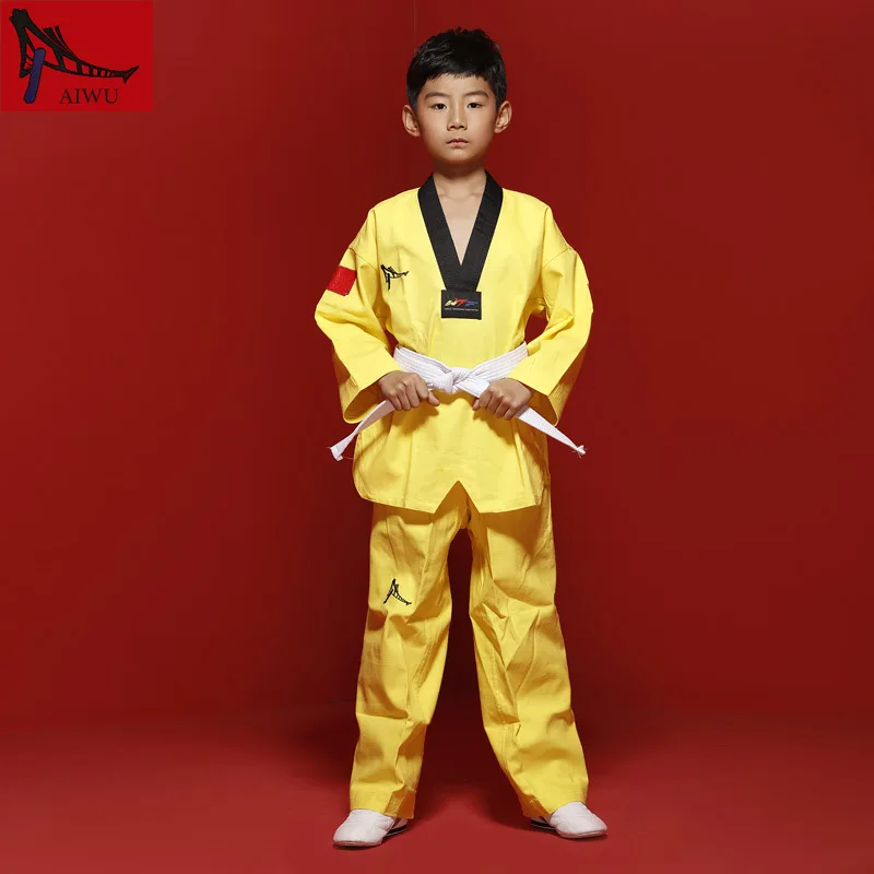Горячая Распродажа WTF Tae Kwon Do Dobok детская одежда ITF Униформа для тхэквондо размер