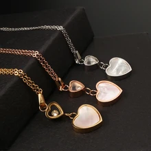 MSX 2017 New Trendy Love Heart Shape Crystal Necklace Women Jewelry Luxury Gold Color Crystal Heart Pendant Necklace Jewelry