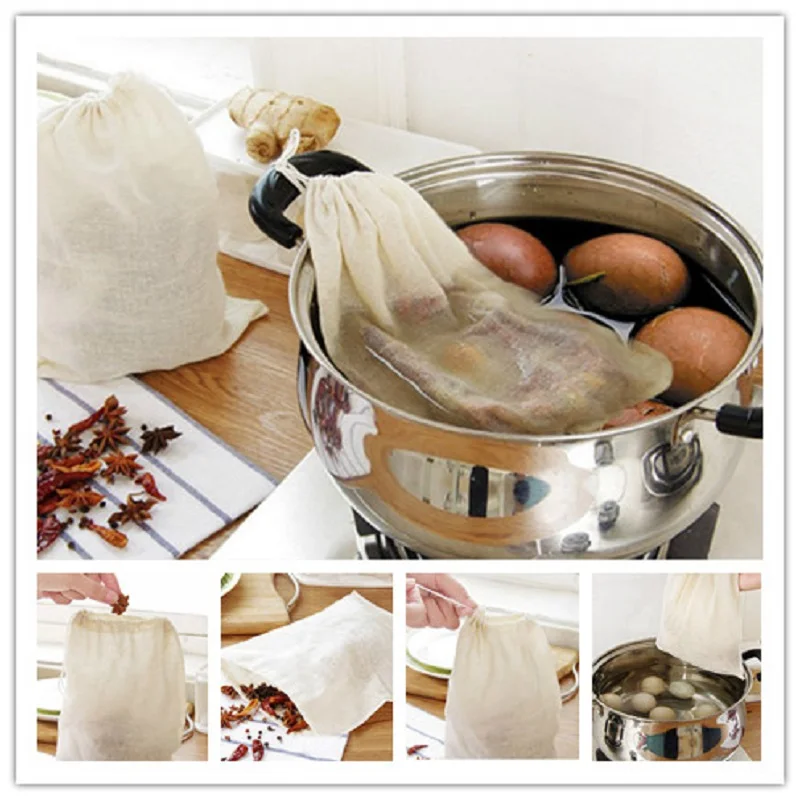 3Pcs/set Pure Cotton Soup Filter Bag Herbal Medicinal Material Stew Tea