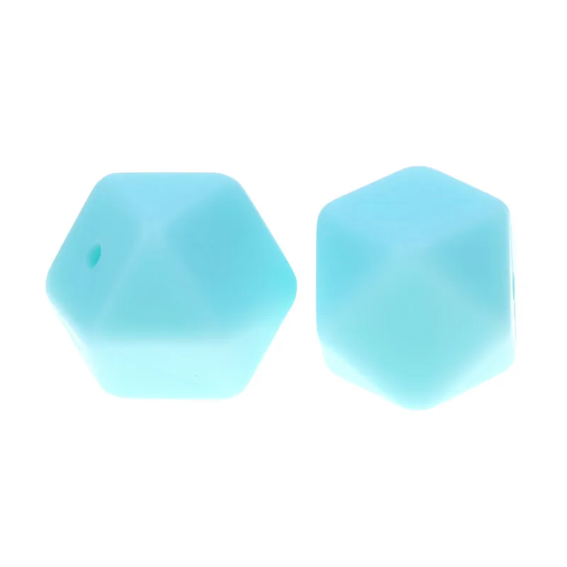 20pcs 14mm 육각형 Perles 실리콘 비즈 Teether Bpa 무료  젖니 목걸이 펜던트 액세서리 Mordedor 실리콘