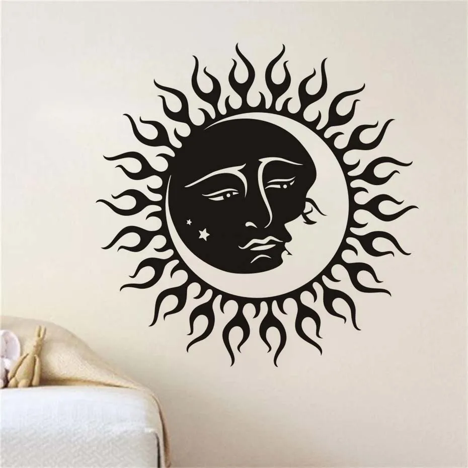 

Moon Sun Creative Art Design Wall Stickers Kids Bedroom Art Murals Removable Self Adhesive Wallpaper Home Decoration Accessories
