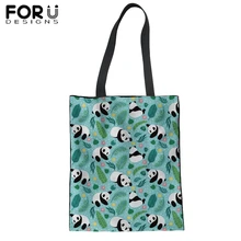 FORUDESIGNS/Сумка-тоут с животными, Повседневная Холщовая Сумка-тоут для леди, женские сумки на плечо с индивидуальным изображением