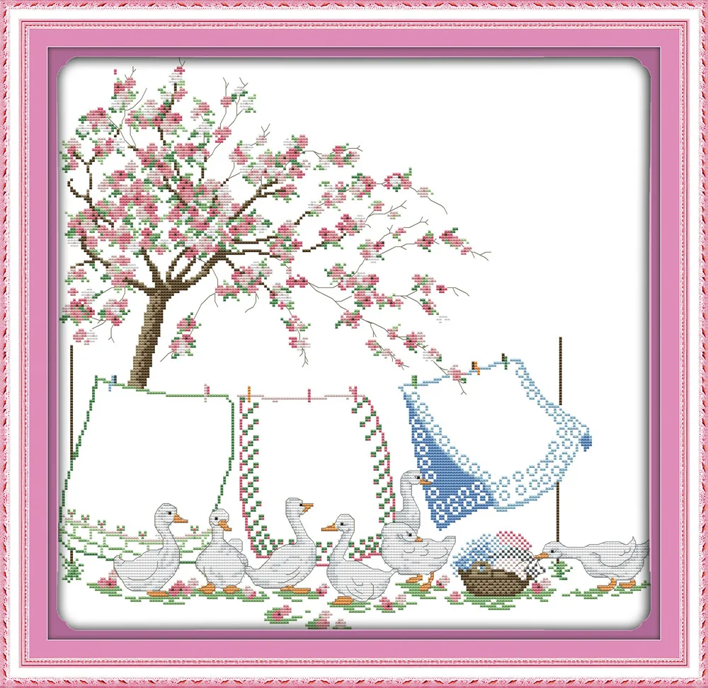 

Joy Sunday Drying the quilts DMC Counted Chinese Cross Stitch Kits printed Cross-stitch set Embroidery Needlework