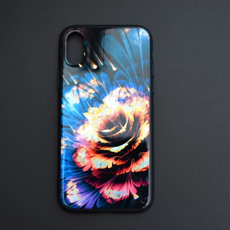 Glossy Floral Phone Case Flower Mobile Cell Shell For iPhone X Support OEM |