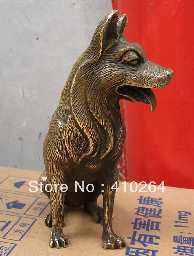 

0116P [old craft ] Fast shipping beautiful Bronze dog Statue (A0314)