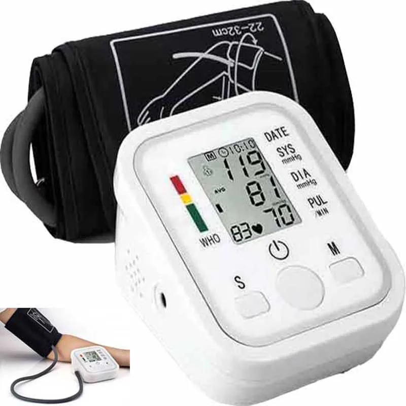 

Home Health Care Digital Lcd Upper Arm Blood Pressure Monitor Heart Beat Meter Machine Tonometer for Measuring Automatic