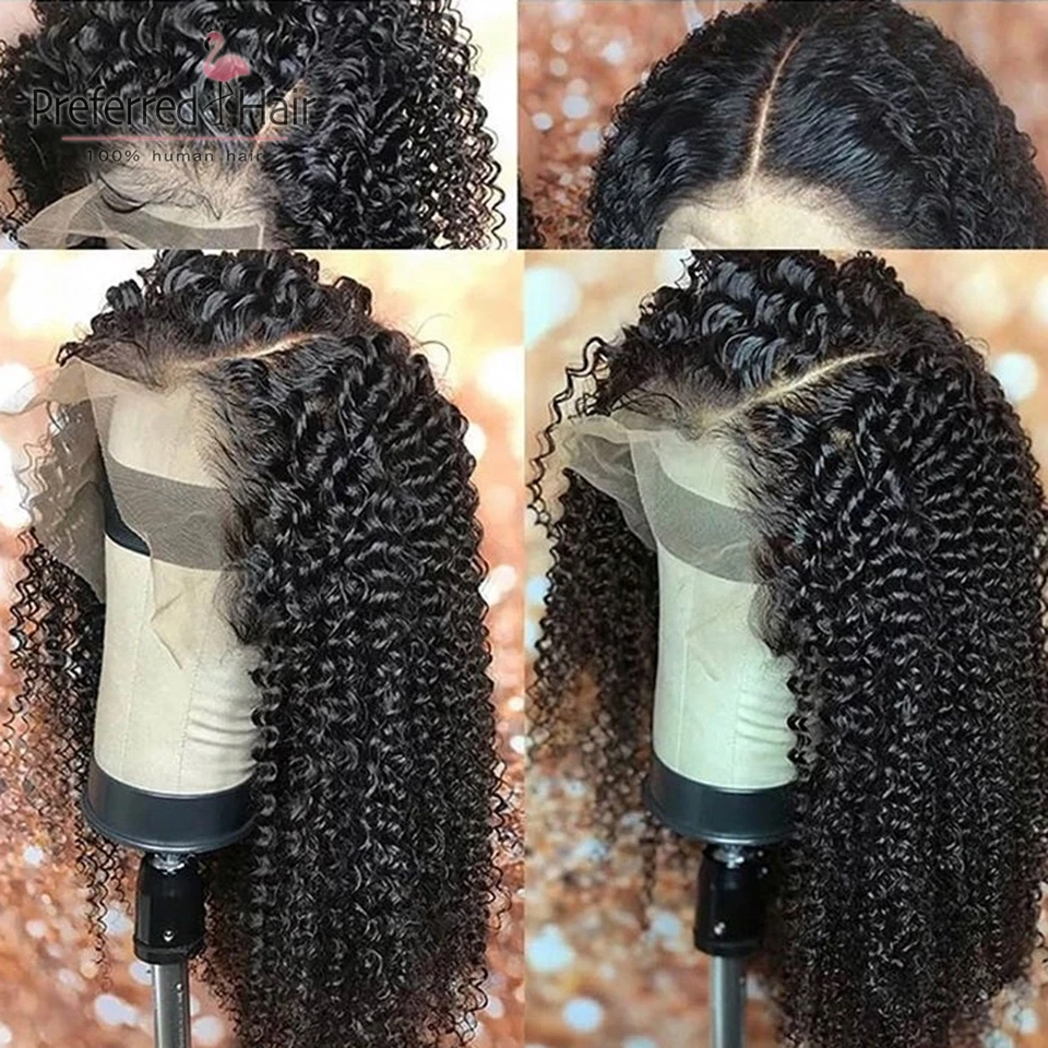 

Preferred 13x6 Lace Front Wig Brazilian Remy Curly Human Hair Wig Preplucked Hairline Glueless Full Lace Wigs For Black Women