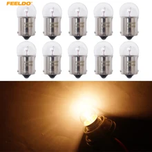 FEELDO 10 шт. 1156 BA15S G18 12 в 10 Вт Автомобильная прозрачная стеклянная лампа, поворотная задняя лампа, автомобильный индикатор, галогенная лампа# AM2723