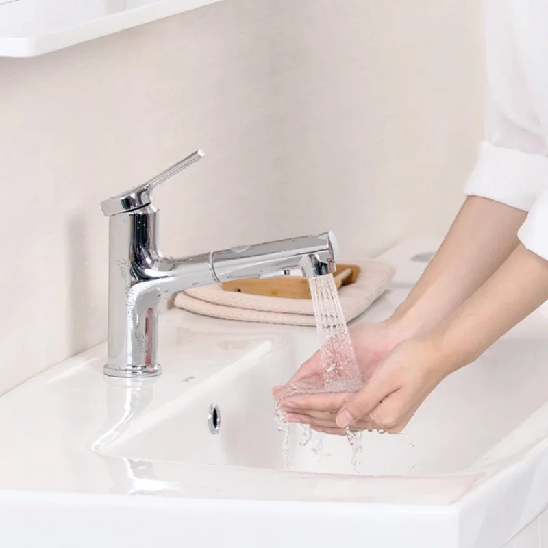  Xiaomi DABAI Bathroom Basin Sink Faucet w/ Pull Out Rinser Sprayer Gargle Brushing 2 Mode Mixer Tap