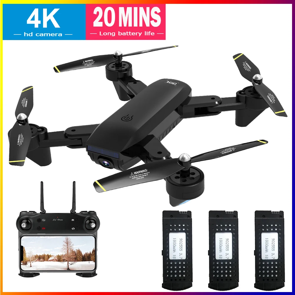 Minutos de Tempo de Vôo Drone 4 k hd Grande Angular Câmera Dobrável Quadcopter Profissional Quadrocopter Selfie Dron 22 rc 720 p 1080