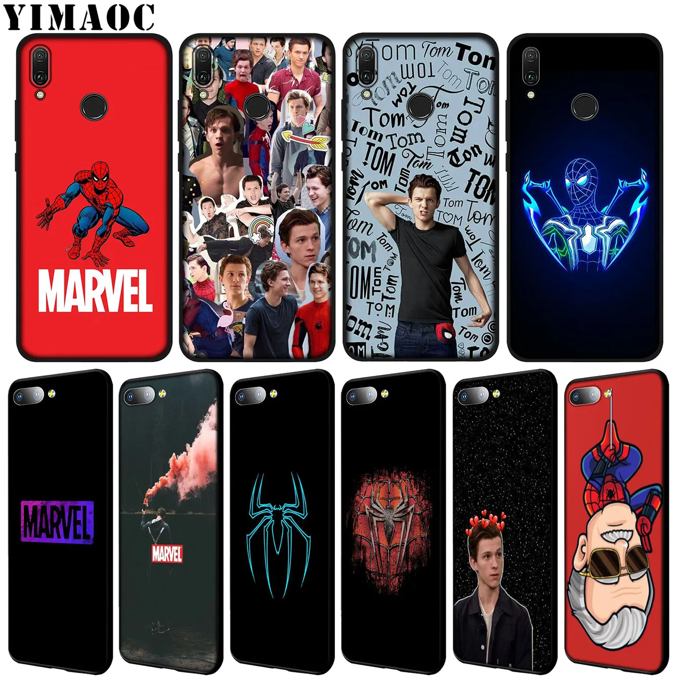 

YIMAOC Marvel Tom Holland SpiderMan Soft Silicone Case for Huawei Y9 Y7 Y6 Prime 2019 Honor 20 8C 8X 8 9 9X 10 Lite 7C 7X 7A Pro