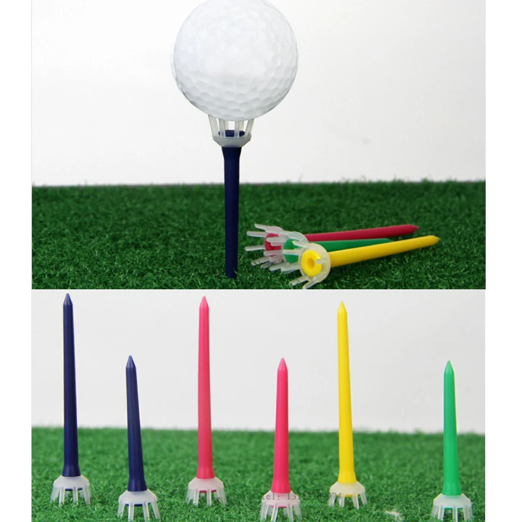MagiDeal 10 Pieces 80/60mm PE Plastic Golf Tee Tees Club Accessories Ball Nails Holders Golf Ball Nail Holder 