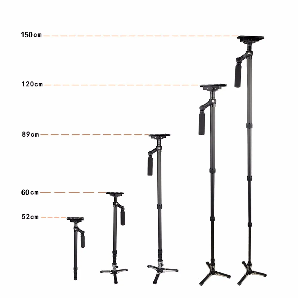 Mcoplus Ручной Стабилизатор штатив для камеры монопод профессиональный вращающийся из углеродного волокна для цифровой зеркальной камеры