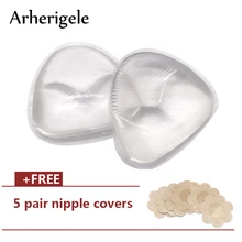 Arherigele сексуальный треугольный бюстгальтер накладки для груди силиконовый бюстгальтер гелевый Невидимый бикини подкладка грудь вкладыш пуш-ап подкладки бюстгальтера усилитель
