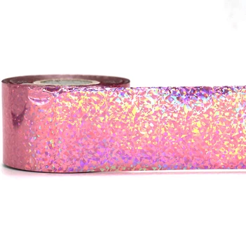 

120M*4CM Laser Pink Cat's Eye Nail Foils Holo Nail Art Transfer Foil Stickers for Nail Charms Manicure Nail Art Decorations