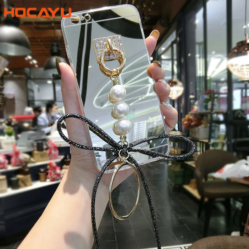 HOCAYU Cheap Mirror Anti Gravity Cases for Iphone 5 5s Se 6 6s 6plus 7 7plus 8 8plus Bowknot Crystal Buckle Soft TPU Back Cover |
