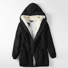 Women s Fashion Cotton Coat 2016 Winter Warm Thick Hooded Long Jacket Female Slim Elegant Parkas