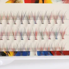 60 шт./компл. красочные мягкие отдельные накладные ресницы кластера Искусственные ресницы расширение черный натуральная ресница 8 мм/10 мм/12 мм/14 мм