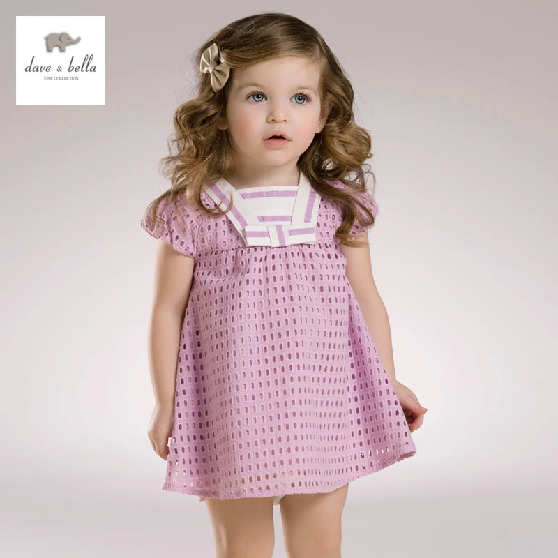 

DB3460 dave bella summer baby girl lilac bow dress girls lavender breathable party dress