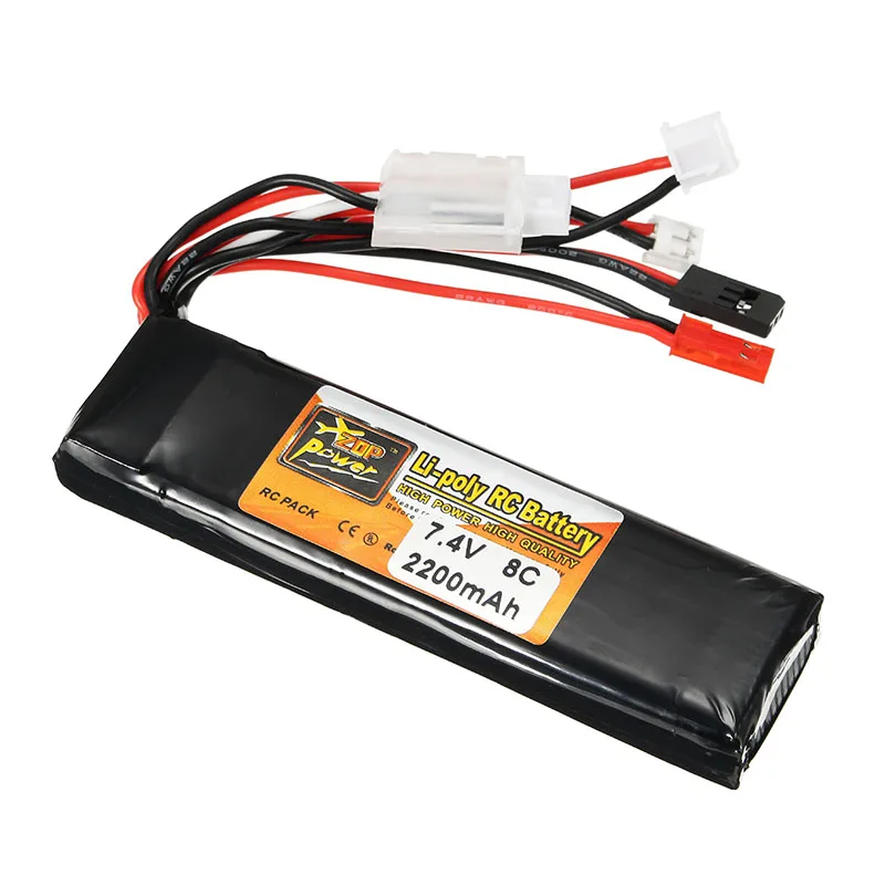 ZOP Power 7 4 V 2200mAh 8C 2S Lipo Battery JR JST FUBEBA Plug для телефона аксессуары|2s lipo battery|7.4v 2200mahzop power |