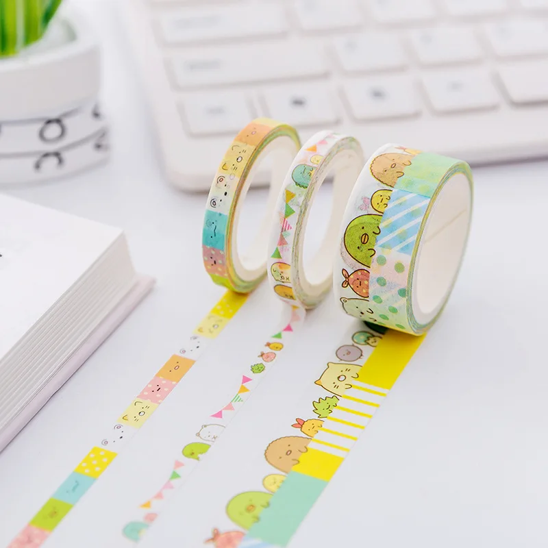 

3pcs/Set Sumikko Gurashi Paper Washi Tape Adhesive DIY Scrapbooking Decorative Sticker Label Masking Tape School Office Supply