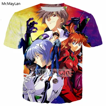 

Harajuku Cartoon EVANGELION EVA 3D Print Hiphop Tshirt T shirt Men/Women Hipster T-Shirt 2018 Boy Summer Tees Top Clothing 5XL