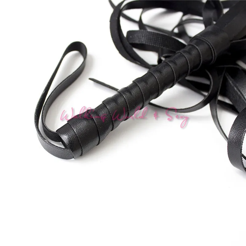 Lovely 45CM Leather Whip Fetish Restraint Bondage Lash Flogger Tails Sexy Toys For Couple Roleplay S M Adult Game Products (4)