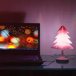 Красочная рождественская светодио дный елка светодиодный ночник сенсорный переключатель бумага Рождественский ночник для отдыха и