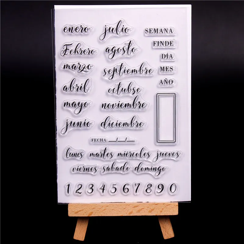 Spanish Spain word Rubber Silicone Clear Stamps for Scrapbooking