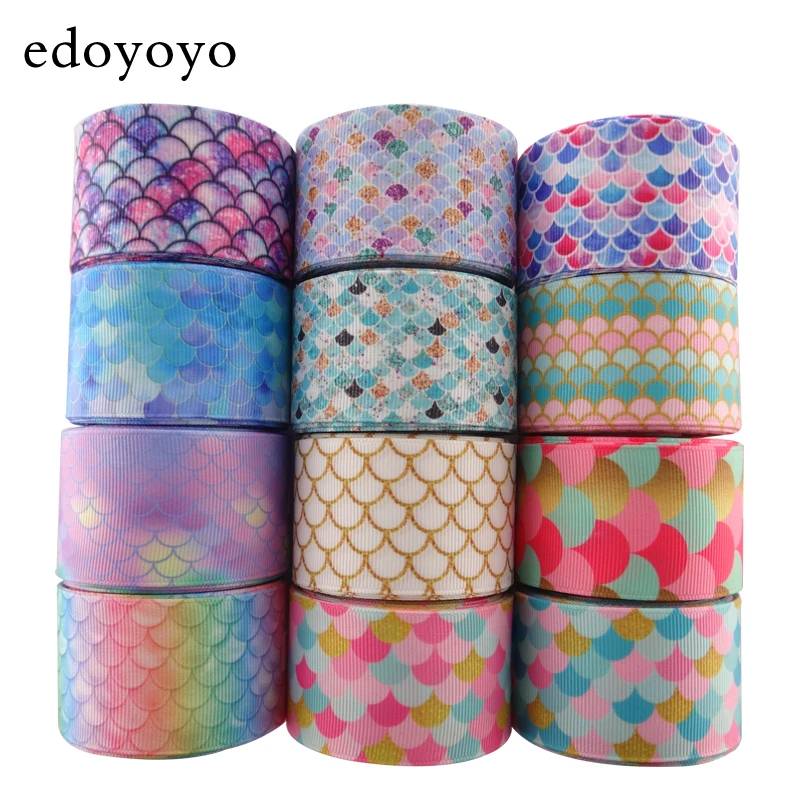 

Edoyoyo 5 Yards/lot 1-1/2" 38mm Scale Grosgrain Ribbon For Gift Printed Geometric Grosgrain Ribbon 100% Polyester Soft Ribbon