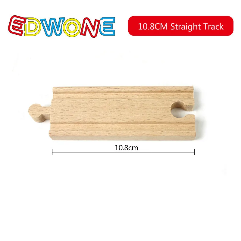 EDWONE Новые все виды деревянных дорожек части бука деревянная железная дорога железнодорожные пути игрушки аксессуары подходят Томас Биро деревянные дорожки - Цвет: 10.8CM StraightTRACK