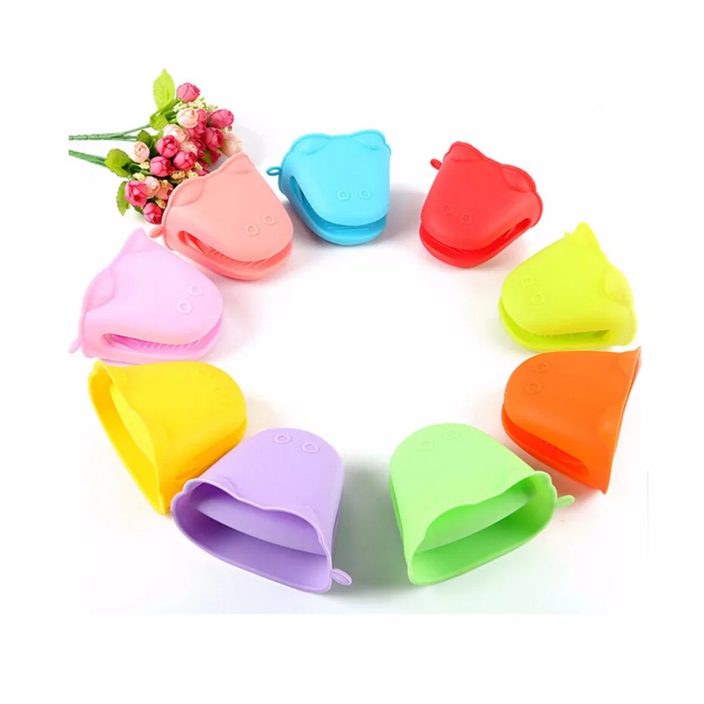 1PCS Random Color Oven Mitts Cute Silicone Kitchen Oven Baking Glove