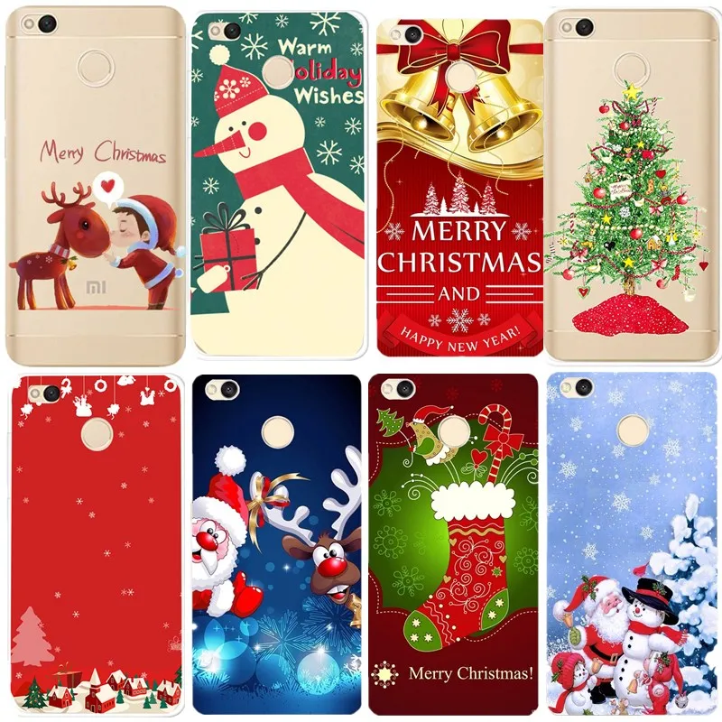 Cute Christmas Phone Case For xiaomi redmi 4X Note 4 4A 5A Cover mi A1 New Year Soft Tpu Capa Gift |