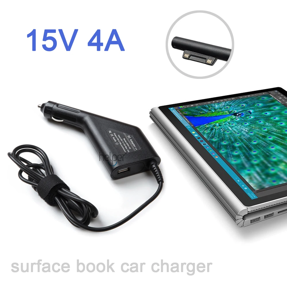 60W 15V 4A for Microsoft Surface Pro 4 Pro 4 Surface Book Car Adapter