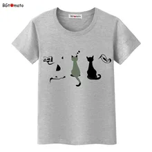 BGtomato lovely pets black cats cartoon t-shirt good quality soft casual tops