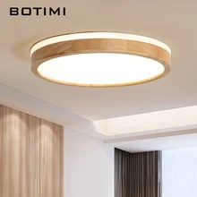 BOTIMI 220V светодиодный потолочный светильник деревянный прямоугольный потолочный светильник для гостиной круглый потолочный светильник современные деревянные светильники