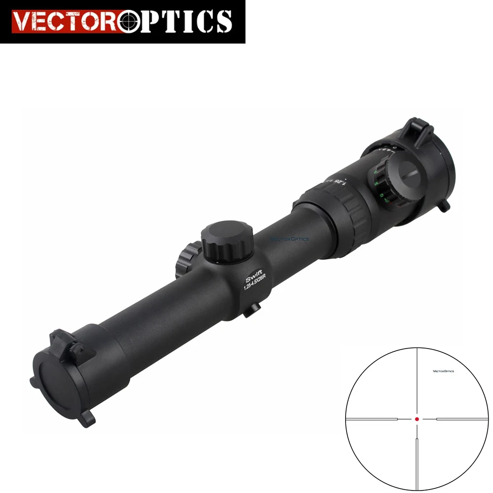 Vektor optik Swift 1.25-4.5x26 IR Compact Memburu Riflescope / Long Eye Relief 30mm Monotube dengan Illuminated L4 Dot Reticle